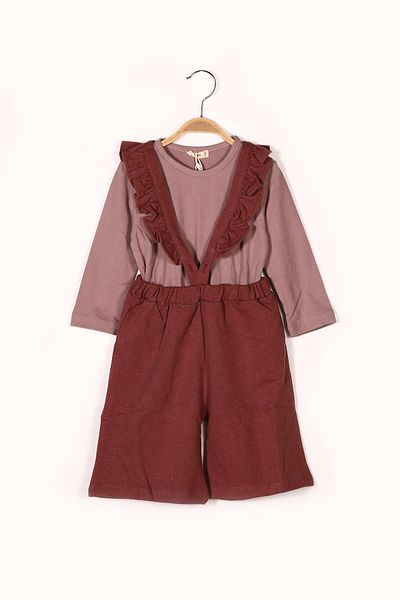 Zeyland Rosa T-Shirt-Salopet-Set für Mädchen (2–7 Jahre)