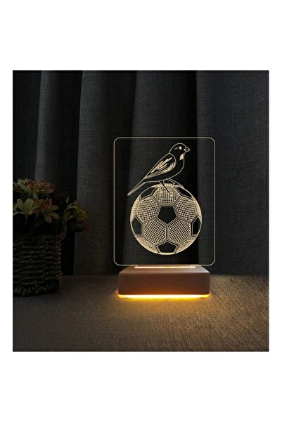 Vipyol Kanarya Futbol Topu Fenerbahçeli Hediyesi Lamba, 3d Led Lamba Doğum Gü...