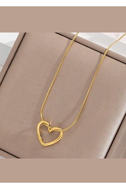 Erer Gümüş Gümüş 3 boyutlu altın akpalam kalp düğüm kolye cn23e23