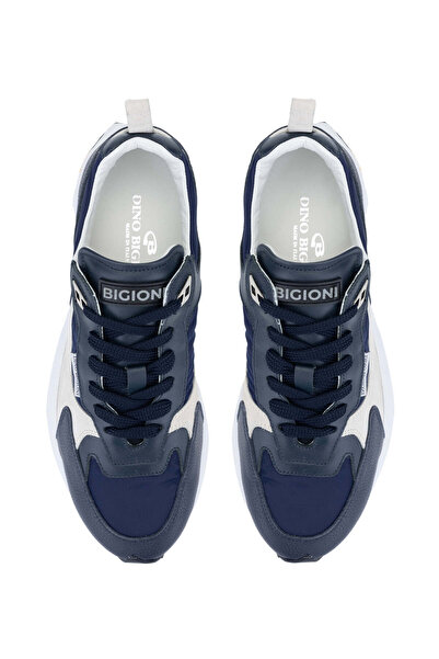 DINO BIGIONI Erkek Tekstil Deri Mavi Sneakers & Spor Ayakkabı