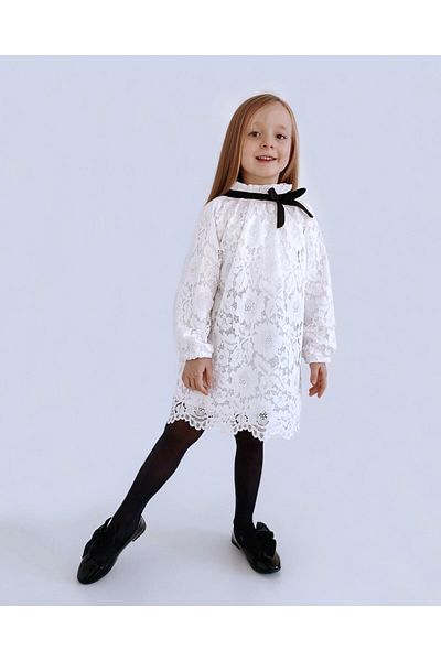le petit sole Παιδικό φόρεμα Tiny Bear Lace Girls