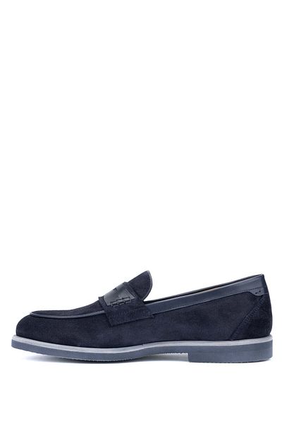 Redwood Men's Genuine Leather Blue Loafer Shoes