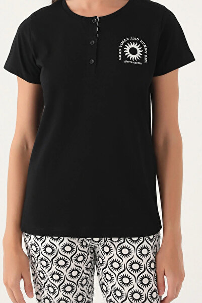 Pierre Cardin New Season Cotton Short Sleeve Women's Pajamas Set Large Size Option V21