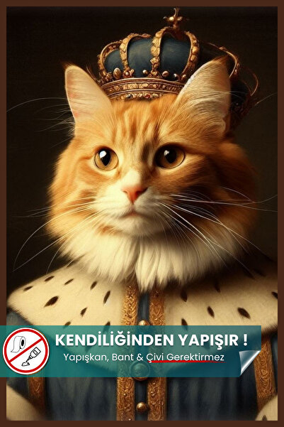 Pi Papers Kral Kedi Posteri, Kral Kedi Posteri, Yüksek Çözünürlüklü Akıllı Kağıt Poster, Yapay Zeka Tasarım