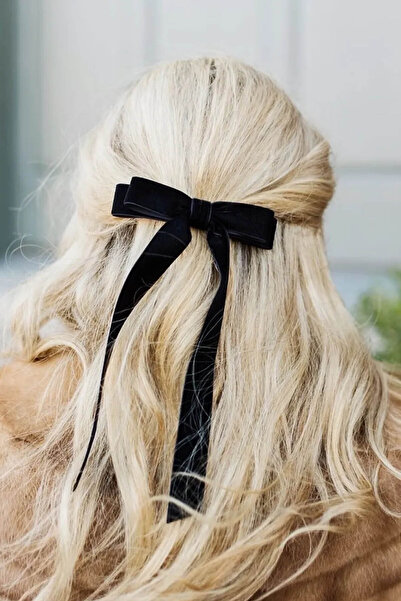 Limelia Agrafă de păr damă catifea cu fundă agrafă automată cu fundă