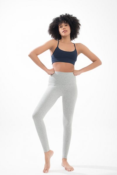 Comm-Ci Amber Melange 7/8 Super High Waist Organic Cotton Tight Long Sports Leggings