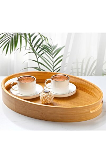 Paçi Bambu Tepsi Oval Servis Sunum Tepsi Orta Boy 36*25,8cm