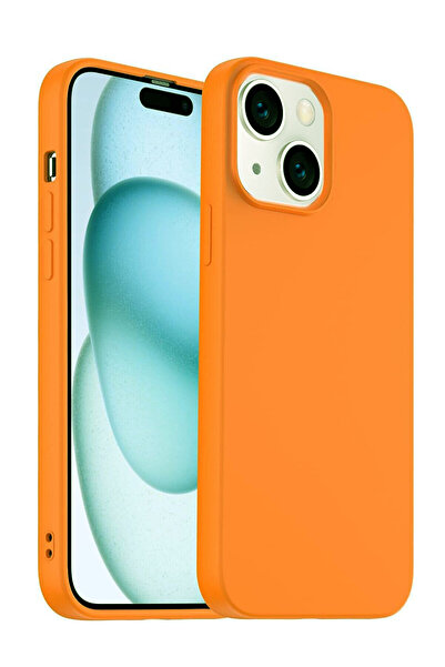 HappyCase Apple iPhone 15 Plus Kılıf Kadife Lansman Soft Yumuşak Silikon Kame...