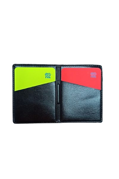 K18moda Rule 18 Referee Wallet, Fifa Printed Thick Yellow Red Card (Written with Pencil, Erasable)