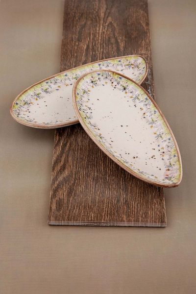 Bursa Porselen Dekor Soft garden 2 porcelain boat plates
