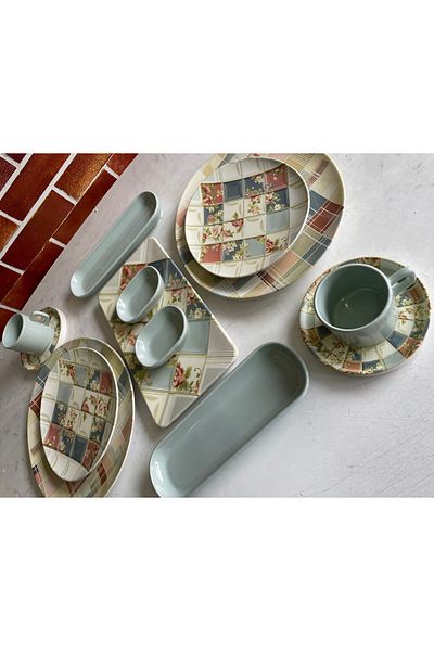 Keramika Algorithmic 13 Piece Breakfast Set
