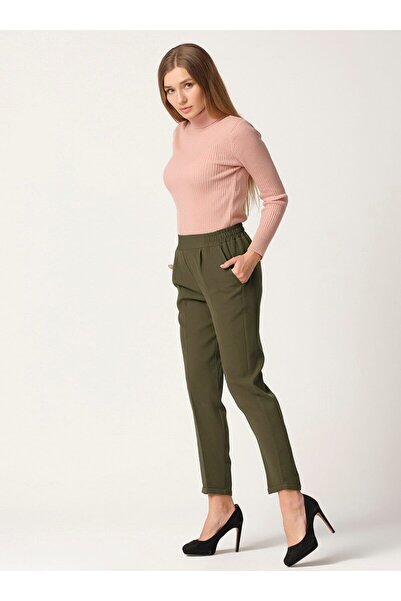 Veteks Line Ελαστικό παντελόνι μέσης - Χακί - Veteks Line