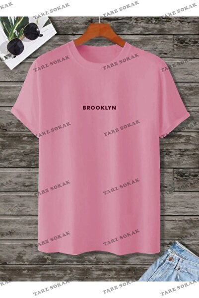 Tarzsokak Roz Unisex Brooklyn Imprimat Oversize