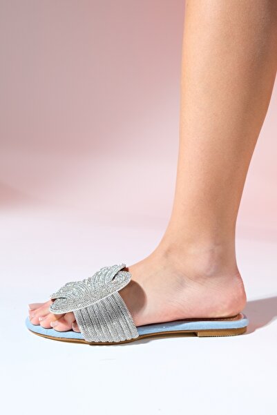 LuviShoes Papuci de damă OBRE Denim Blue Stone