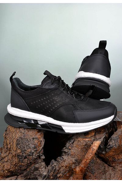 MARCOMEN Men's Summer 100% Genuine Leather Black Sneakers Elegance and Comfort Together with Innovative Style Very Comfortable