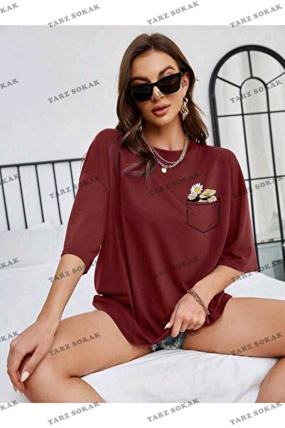 Tarzsokak Unisex Oversize με στάμπα λουλουδιών (Φαρδιά γραμμή)