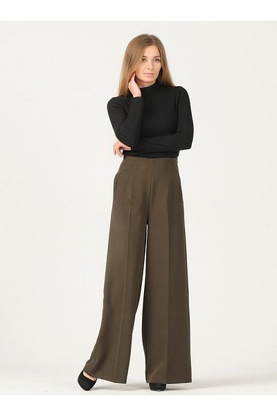 Veteks Line Wide Leg Pocket Trousers - Khaki - Veteks Line