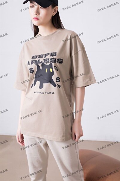 Tarzsokak Unisex Befearless Cat Alb