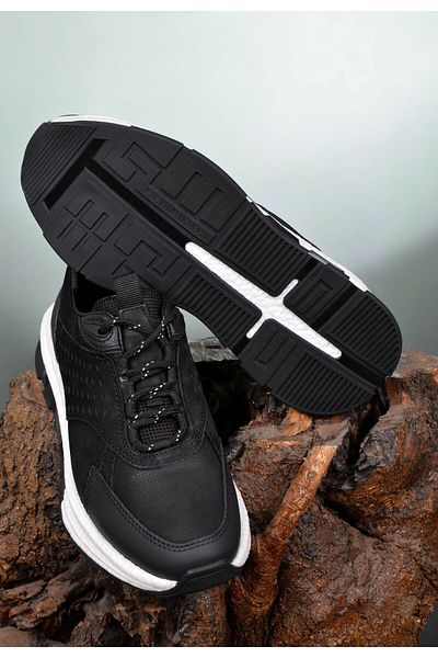 MARCOMEN Men's Summer 100% Genuine Leather Black Sneakers Elegance and Comfort Together with Innovative Style Very Comfortable