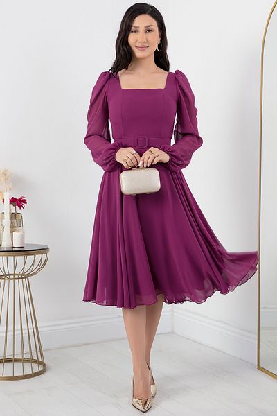 PULLIMM Rochie din sifon cu guler patrat Dns1302