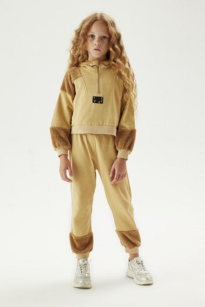 Tyess BG Store Pantaloni de trening bej pentru fete 23FW1TJ4210