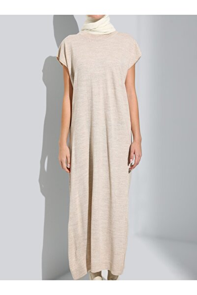 Refka Dress and Cardigan Belted Knitwear Set - Light Stone - Refka