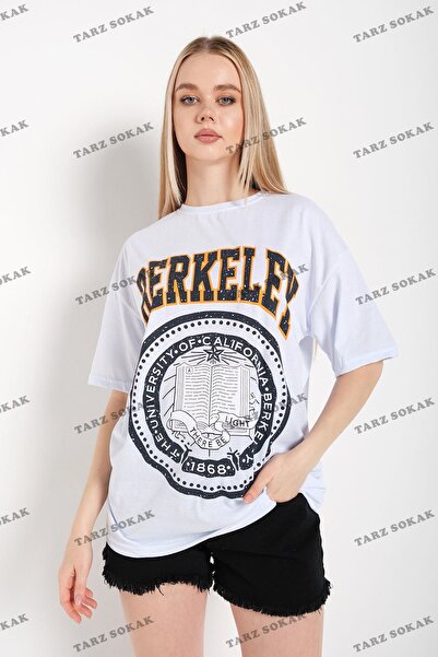Tarzsokak Ženska Prugasto figura srce crna T-shirt za praznik