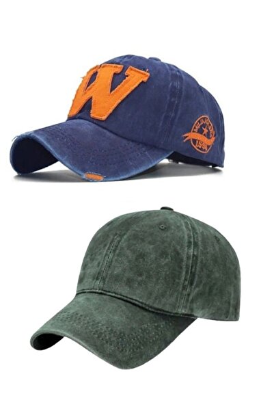 Betülce Set de 2 pălării unisex Vintage W și Vintage Flat