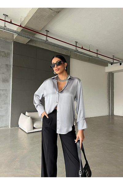 LB Laluna Butik Női folyékony szatén ing
