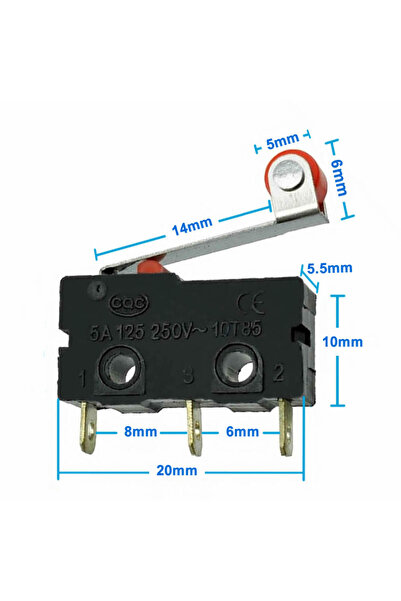 Genel Markalar Makaralı Micro Switch Anahtar 5A 5A 250V Uyumlu  Rulo Makara K...