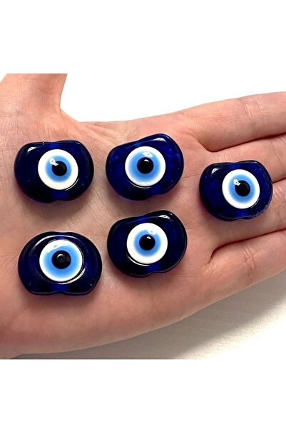 8 Pieces Navy Blue Color Danagöz Plastic Evil Eye Beads 2.5 Cm Large Size .