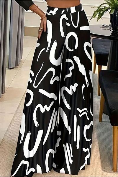 Özel Tasarım Pantaloni largi Pantaloni Palazzo Pantaloni cu fermoar lateral