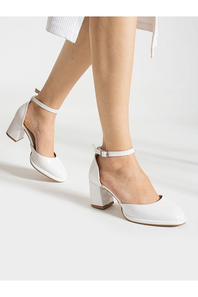 Alemdar Shoes FRANK White Patent Leather Heeled Women's Shoes