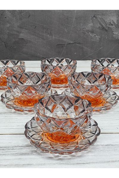 YzHome 12 Pieces Crystal Glass Colored Snack Bowl Plate