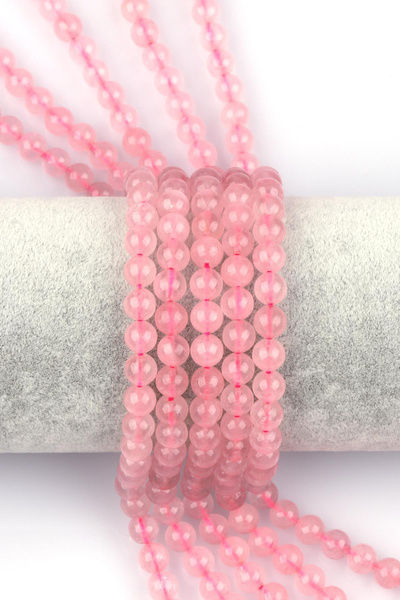 Big Shopia Pembe Kuvars Doğal Taş Dizi 6 mm Küre Kesim