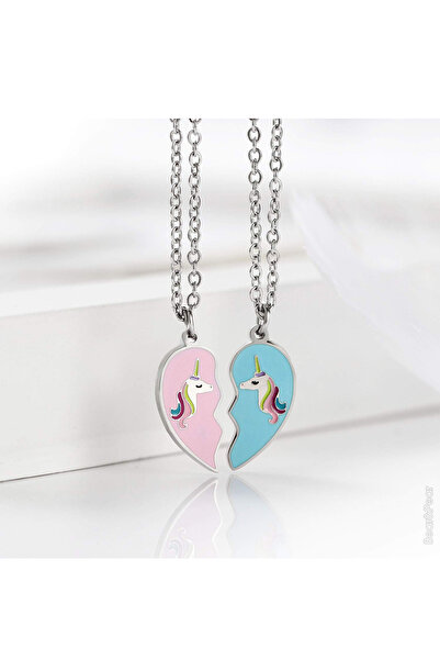 BearPear Mıknatıslı Birbirini Tamamlayan Unicorn 2'li Kolye