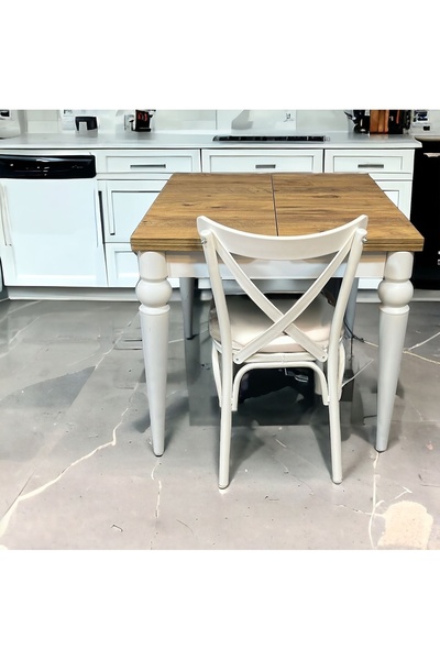 VOGUE TASARIM VE AKSESUAR Beyaz Ceviz Ahşap Ekonomik Katlanır Büyüyebilen Yem...