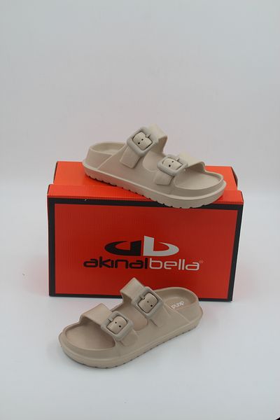 Honeysuitcase Akınal Bella Women's Double Buckle Platform Sole Eva Summer Slippers
