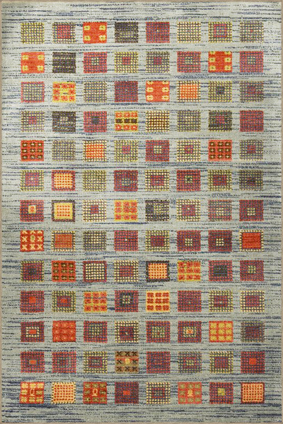 Rugs Modern Halı Υφαντό χαλί με γεωμετρικό μοτίβο σε αποχρώσεις του γκρι 4131