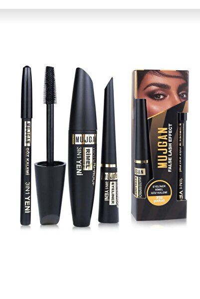 MUJGAN 3 IN 1 Suya Dayanıklı Maskara & Kalem & Eyeliner Seti