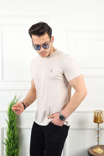 Kozik Ανδρικό ανδρικό μπλουζάκι με λαιμόκοψη 100% βαμβακερό
