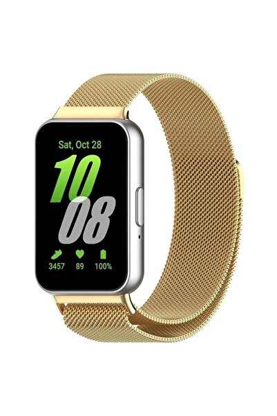 Rivor Samsung Galaxy Fit 3 Uyumlu Kayış Paslanmaz Metal Tel Örgü Hasır Kordon