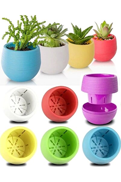 BarkoFix 10 Adet Saksı Kaktüs Saksısı Elvan Saksı Minik Küçük Karışık Renkli ...