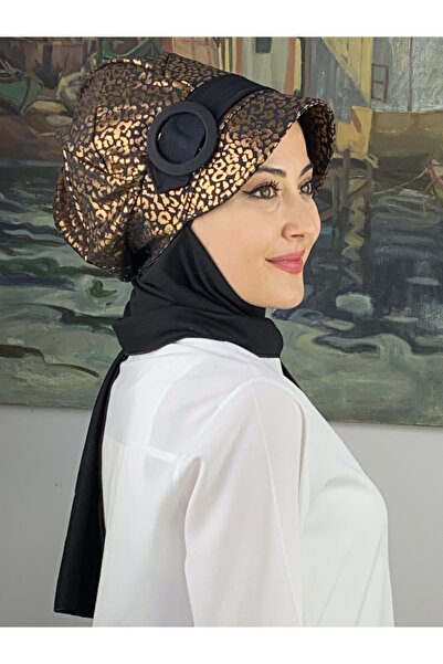 BUTİKAMBAR Tokalı Atkılı Tesettür Şapka Şal