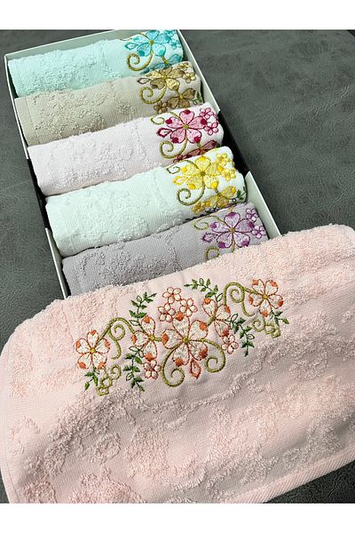 AYHANHOME Set de prosoape de bucătărie brodate, cutie de lux, 30x50, 6 piese
