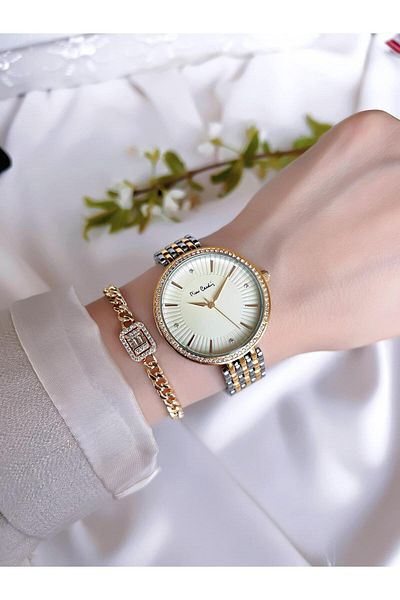 Pierre Cardin Pc.1001.a ساعة يد نسائية بسلك فولاذي مقاومة للماء بطول 30 مترًا ولا تسبب سواد اللون
