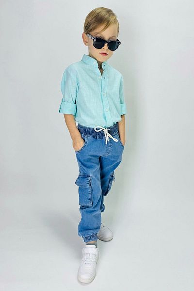 Tarz Çocuk Boy's Denim Trousers Shirt Set