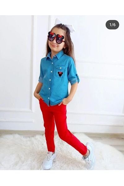 Des Gamins GIRL'S JEANS SHIRT PANT SET