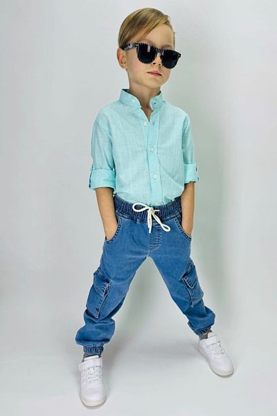 Tarz Çocuk Boy's Denim Trousers Shirt Set