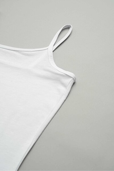 Tutku Elite Modal Rope Strap Women's White Undershirt